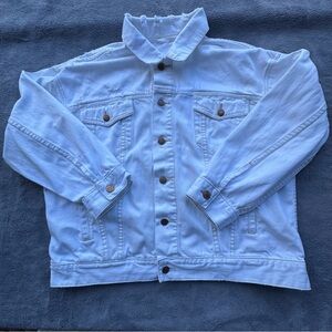 Free People Jacket Womens XS White Distressed Bomber Coat